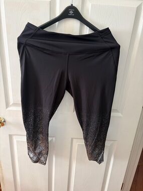 all in motion Black High-Rise Capri Leggings with Subtle Shine